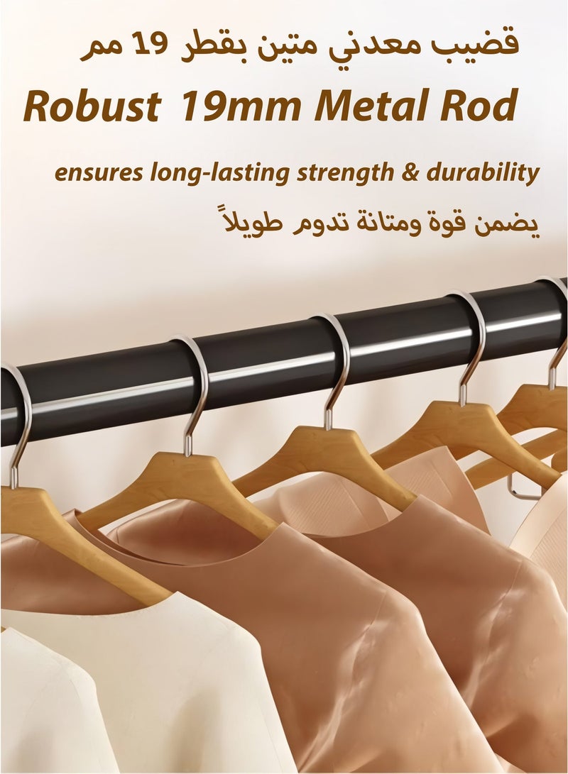 توشيونيكس رف ملابس مزدوج القضبان شديد التحمل، رف تجفيف ملابس مزدوج الطبقات، منظم ملابس، خزانة مفتوحة مع قضبان تعليق من طبقتين ورف تخزين سفلي، أنابيب فولاذية قوية 19 مم، سعة تحميل كبيرة 70 كجم، يتميز بقضيبين أفقيين لتعليق الملابس، مناسب لغرفة الغسيل، الشرفة، غرفة النوم، الشراشف، الألحفة، البطانيات، المعاطف، التنانير، القمصان، القبعات، حامل سترات، 181 سم، أبيض - Image 3